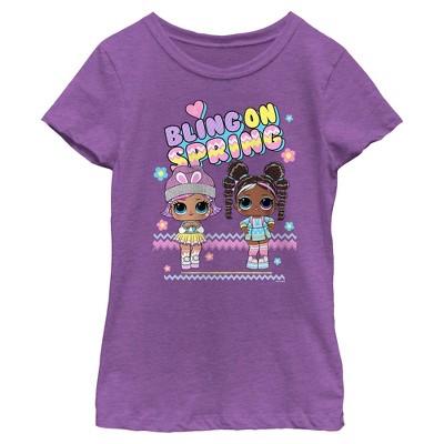 Girl's L.O.L Surprise Bunny Hun and Chick-A-Dee Bling on Spring T-Shirt