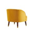 Velvet Upholstered Barrel Accent Chair with Curved Tufted Back, Square Arms and Rubberwood Legs - 4 of 4