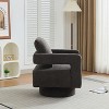 CAVINAS 29.13" W Square Swivel Accent Chair, Upholstered Barrel Lounge Chair with Open Back, 360 Degree Rotation, Removable Back Cushion - 3 of 4