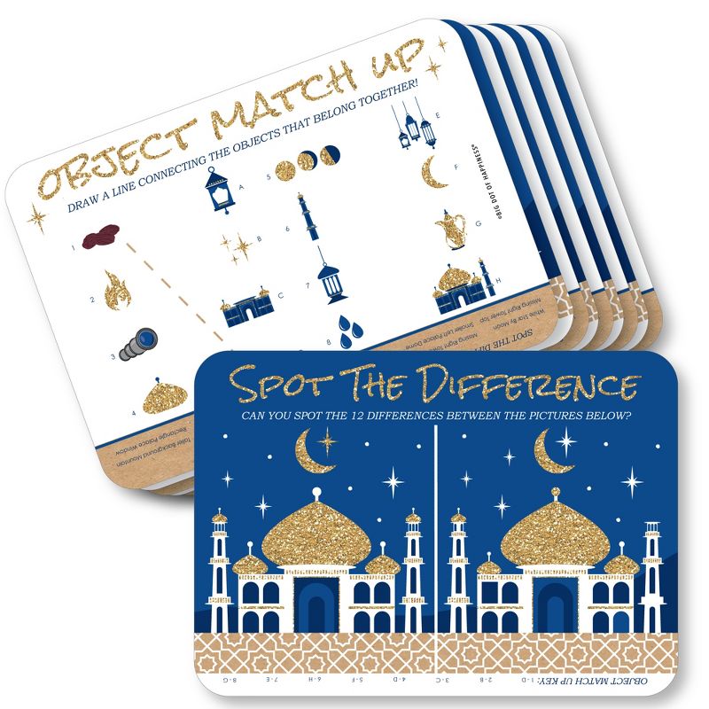 Big Dot of Happiness Ramadan - 2-in-1 Eid Mubarak Party Cards - Activity Duo Games - Set of 20, 1 of 9