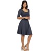 24seven Comfort Apparel A Line Knee Length Dress Elbow Length Sleeves - 2 of 4
