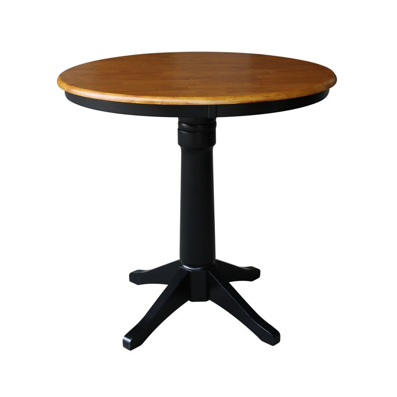 36" Mark Round Top Pedestal Table Black/Cherry - International Concepts, 1 of 6