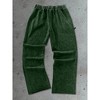 TIME HOLLOW Casual Letter & Star Print Sweatpants - Vintage Green Style - 2 of 3