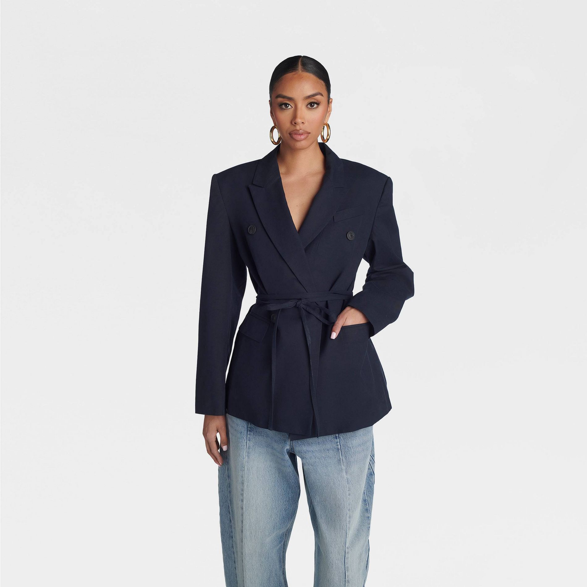 KBB by KAHLANA Women's 'The Erin Blazer' - Navy Blue