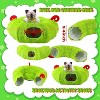 Fluffy Plush Cat Tunnel Bed Christmas Tree Skirt Lime Green Cat Donut Tunnel Under Tree Home Decor - 2 of 4