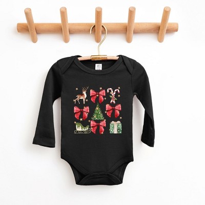 The Juniper Shop Coquette Christmas Collage Baby Long Sleeve Bodysuit