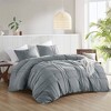 510 Design California King Porter Soft Washed Pleated Duvet Cover Set Blue/Gray - 2 of 4