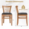 Costway Modern Dining Chair Set of 2 Upholstered Kitchen Chair w/Rubber Wood Legs - 3 of 4
