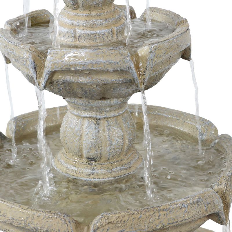 Sunnydaze 48"H Electric Fiberglass 3-Tier Outdoor Water Fountain, 4 of 12