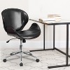 Emma and Oliver Mid-Back Wood Conference Office Chair with Leather Seat - 2 of 4