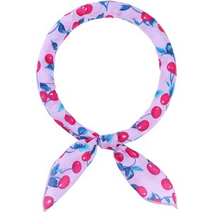 INSPIRE CHIC Women's Floral Printed Blended Cotton Small Square Neck Scarves 21.7x21.7" 1Pc - 1 of 4