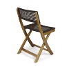 Christopher Knight Home Hillside Outdoor Wood and Wicker Folding Bistro Chairs - 4 of 4