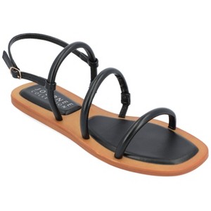 Journee Collection Womens Karrio Buckle Sling Back Flat Sandals - 1 of 4