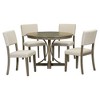 NicBex Round Dining Table Set for 4 Morden 44" Kitchen Table with MDF Tabletop, 4 Upholstered Chairs for Dining Room - 4 of 4