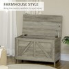 30" Farmhouse Storage Bench, Lift Top Storage Chest with Safety Hinge to Open Up 100Degreeen Trunk for Bedroom, Entryway, Living Room - 4 of 4