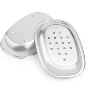 The Lakeside Collection Soap Dish Holder Stainless Steel Double Layer Draining 2pc - 1 of 4