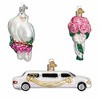 Old World Christmas 16.5 Inch Just Married Collection Wedding Cake Champagne Limo Tree Ornament Sets - 4 of 4