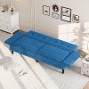 89" Futon Sofa Bed, Modern Convertible Sleeper Sofa with Adjustable Backrest & Armrest, Comfy Futon Couch Bed with 2 Pillows - 4 of 4