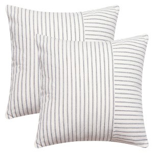 REGALWOVEN Boho Striped Throw Farmhouse Pillow Covers for Couch Sofa Bedroom Home Decor 2 Pcs - 1 of 4