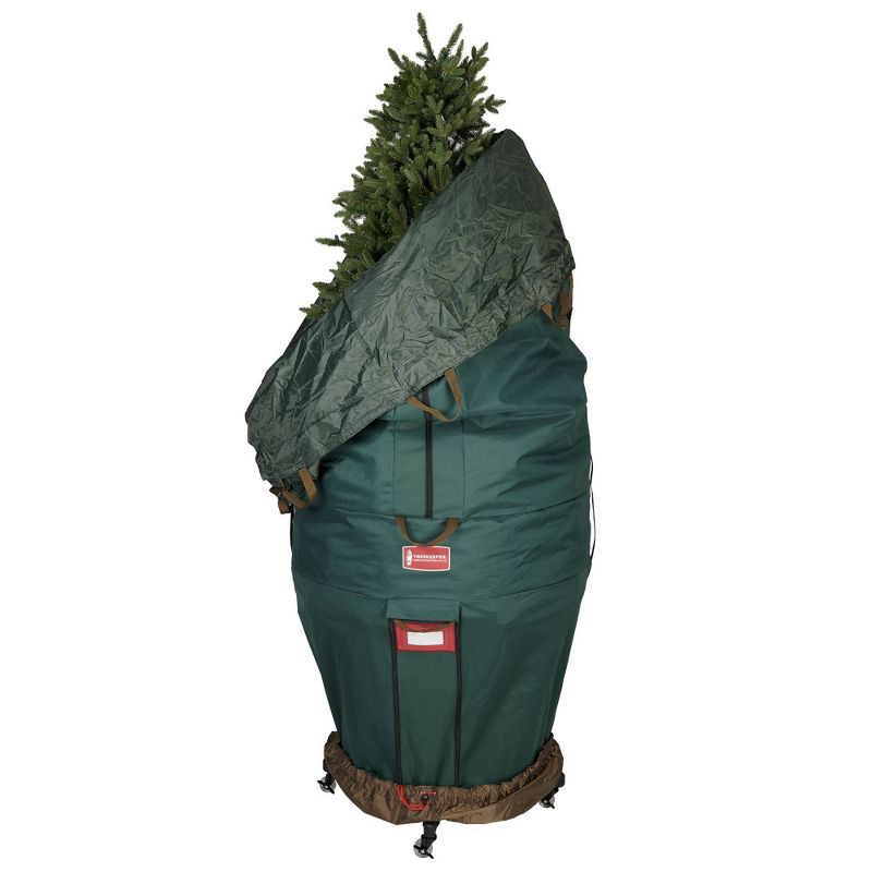 TreeKeeper Large Girth Upright Tree Storage Bag with Rolling Tree Stand, 1 of 9