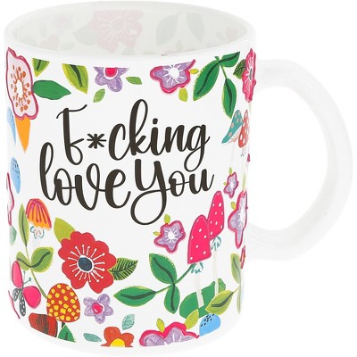Pavilion Gift Company - Love You - 18 oz Glass Mug - Drinkware