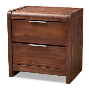 Torres 2 Drawer Wood Nightstand Brown Silver Baxton Studio Target