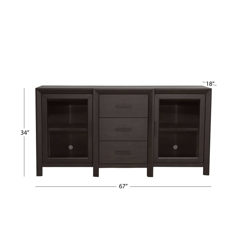 Clarissa Multi-Use Media TV Console for TV&#39;s up to 65&#34; Dark Brown - Abbyson Living, 6 of 12