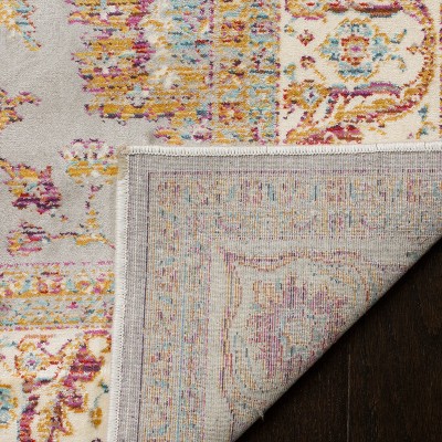 Handmade Silver and Ivory Viscose Rectangular Area Rug