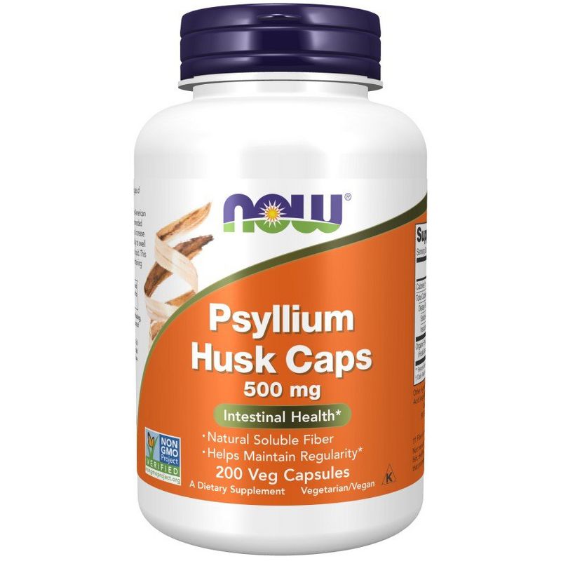 Now Foods Psyllium Husk 500mg  -  200 Capsule, 1 of 4