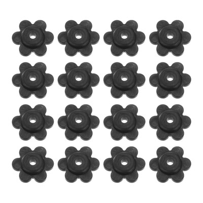 Unique Bargains Rubber Flag Outdoor Garden Flag Rubber Stopper Black 12 Pcs
