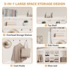 5-in-1 Farmhouse Hall Tree, Entryway Hall Tree, with Shoe Bench & Coat Rack, 8 Shoe Storage Cube, 6 Hanging Hooks Coat Rack - 2 of 4