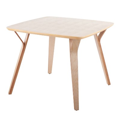 Mid-Century Modern 38'' Square Wood & Marble Dining Table