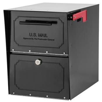 Architectural Mailboxes Oasis Classic Galvanized Steel Post Mount Black Mailbox.