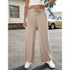 Women's Yoga Pants with Pockets Casual Joggers Loose Lounge Wide Leg High Waisted Drawstring Pants - 2 of 4