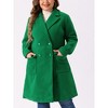 Agnes Orinda Women's Plus Size Winter Notched Lapel Double Breasted Pockets Long Overcoats - 2 of 4