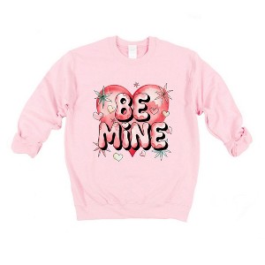 Simply Sage Market Women's Graphic Sweatshirt Be Mine Pink Heart - 1 of 4
