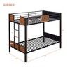 CAVINAS Full/Twin Over Full/Twin Bunk Bed with Ladder & Splicing Guardrail,Metal Bed Frame for Kids Room,Bedroom - 4 of 4