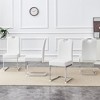 NicBex Modern High-End Set of 4 Dining Chairs with Mirrored Metal Legs & Spring Package,Minimalist Upholstered Office Chairs,Living Room Chairs - 4 of 4