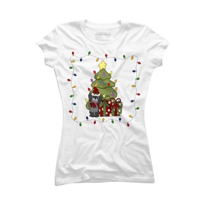 Junior's Design By Humans Christmas for Puppy By realdealclipart T-Shirt