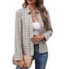 Coolmee Women's Tweed Blazers Long Sleeve Notch Collar Fully Lined Jackets Casual Business Fashionable Elegant Work Office Coats L Apricot - 2 of 4