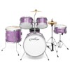 Ashthorpe 5-Piece Complete Junior Drum Set with Brass Cymbals - Advanced Beginner Drum Kit - 2 of 4