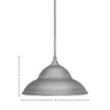 Toltec Lighting Any 1 - Light Pendant in  Brushed Nickel with 16” Brushed Nickel Double Bubble Metal Shade Shade - 2 of 2