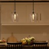 PAKOKULA Black Modern Pendant Light 1-Light with Clear Glass Shade 9.25" Wide for Kitchen Island Dining Room Entryway - 2 of 4