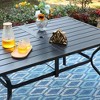 7pc Outdoor Rectangular Table & 6 Chairs with Grid Design - Black - Captiva Designs - image 4 of 4
