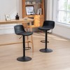 YOUNIKE Bar Stools Set of 2 Modern Counter Height Adjustable Swivel Barstools Armless Leather Bar Chairs 16.93"Wx17.72"Dx(31.1"-40.55")H - 3 of 4
