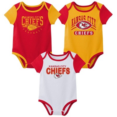Image of NFL Kansas City Chiefs Infant Boys' 3pk White Bodysuit - 6-9M