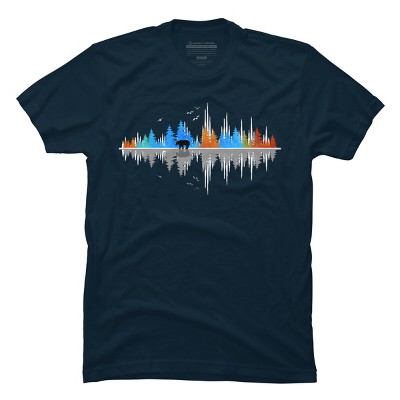 Men's Design By Humans Sounds of Nature Color Tree Notes By NomAdartStudio T-Shirt