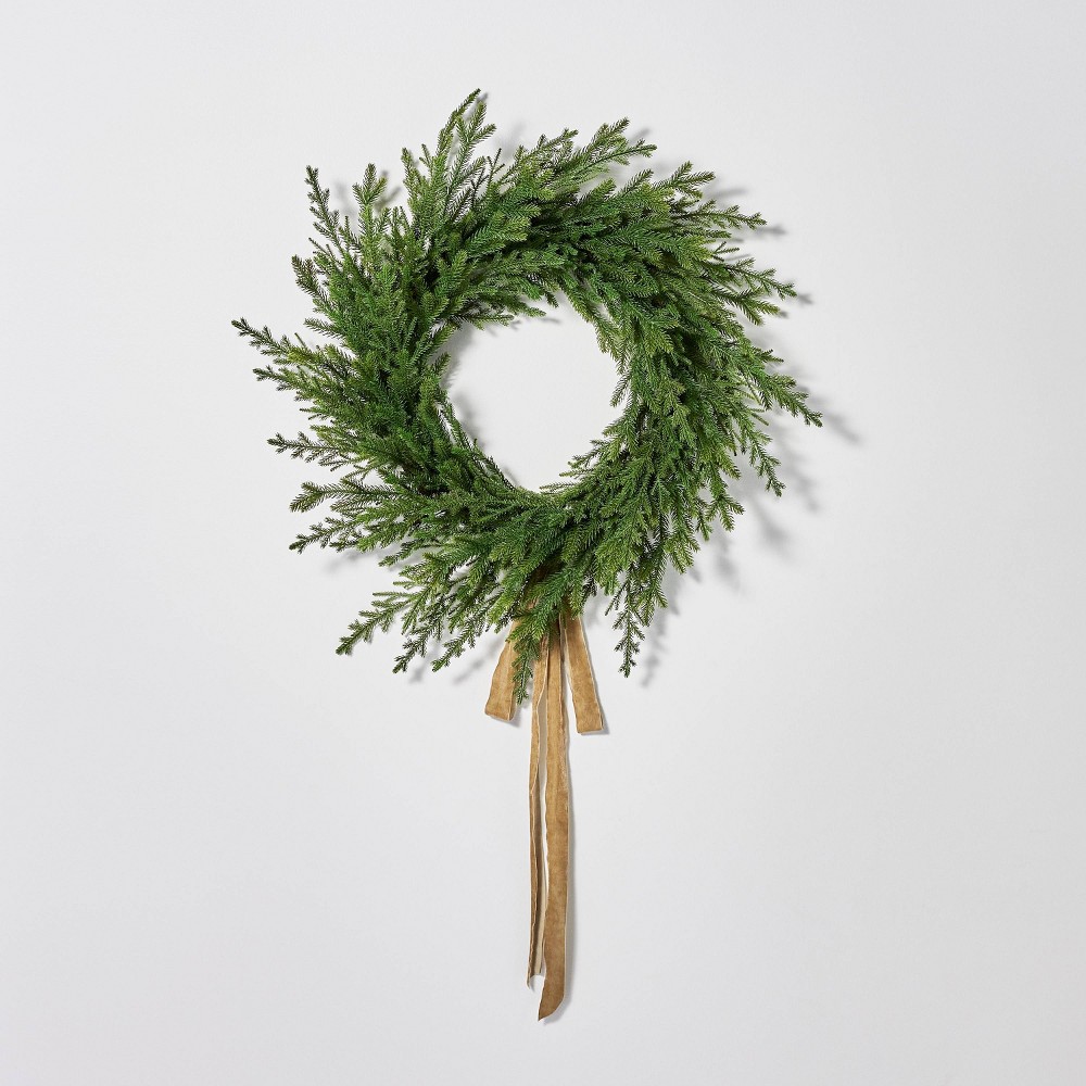 XL Pine Christmas Wreath with Ribbon - Threshold™ designed with Studio McGee