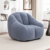 Okak Modern Stuffed Teddy Floor Bean Bag Sofa Chair with Memory Foam,Soft Tufted Futon Couch for Living Room,Bedroom - 3 of 4