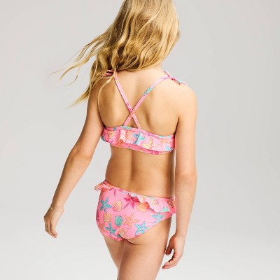 Cat & Jack Girls' Starfish and Seashells Bikini Set - Cat & Jack™ Pink S — фото 2